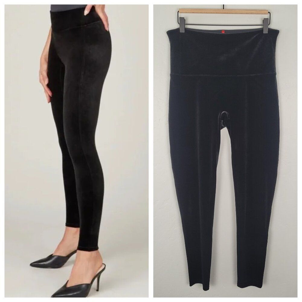 Spanx Velvet Leggings Shaping Black Size 1X